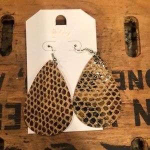 Snakeskin leather earrings